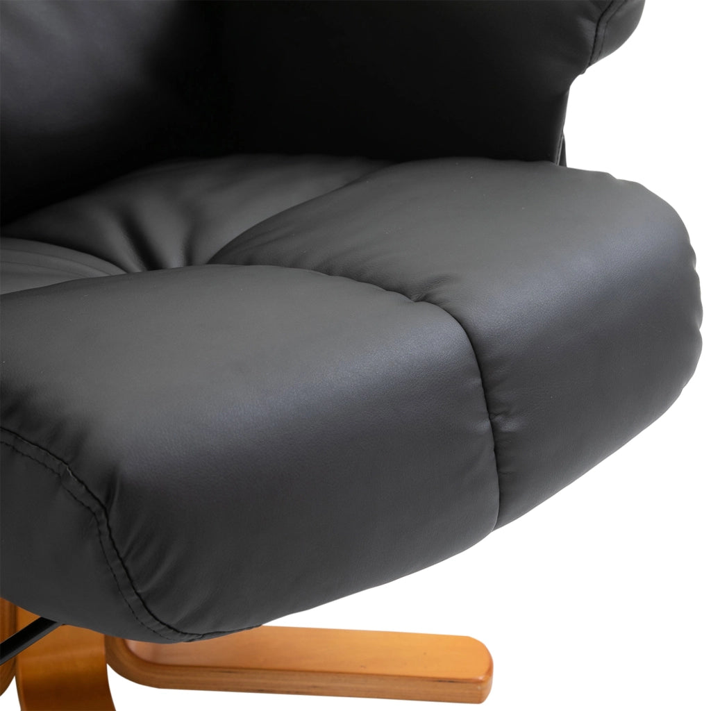 POLTRONA Massaggiante Reclinabile 80x86x99 cm Nero con Poggiapiedi