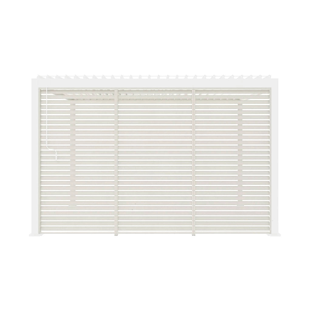 Set di 3 persiane 1.3m per pergola bioclimatica in alluminio, beige,