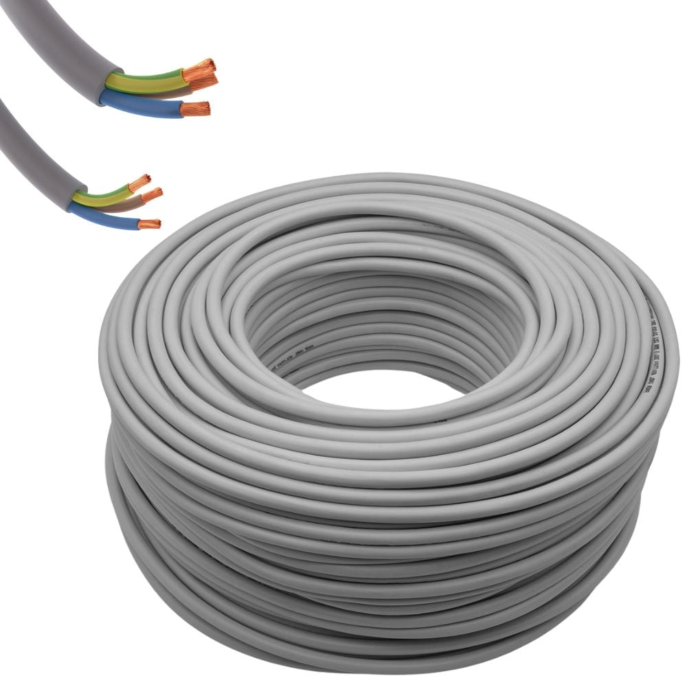 Cavo elettrico grigio fror gommato flessibile tutor tripolare antifiamma 3 fili *** lunghezza metri 25, sezione condu...