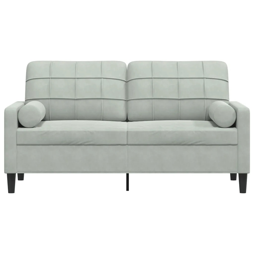 Divano a 2 Posti con Cuscini-Sofa 2 Posti con Cuscini Grigio Chiaro 140 cm in Velluto 967042