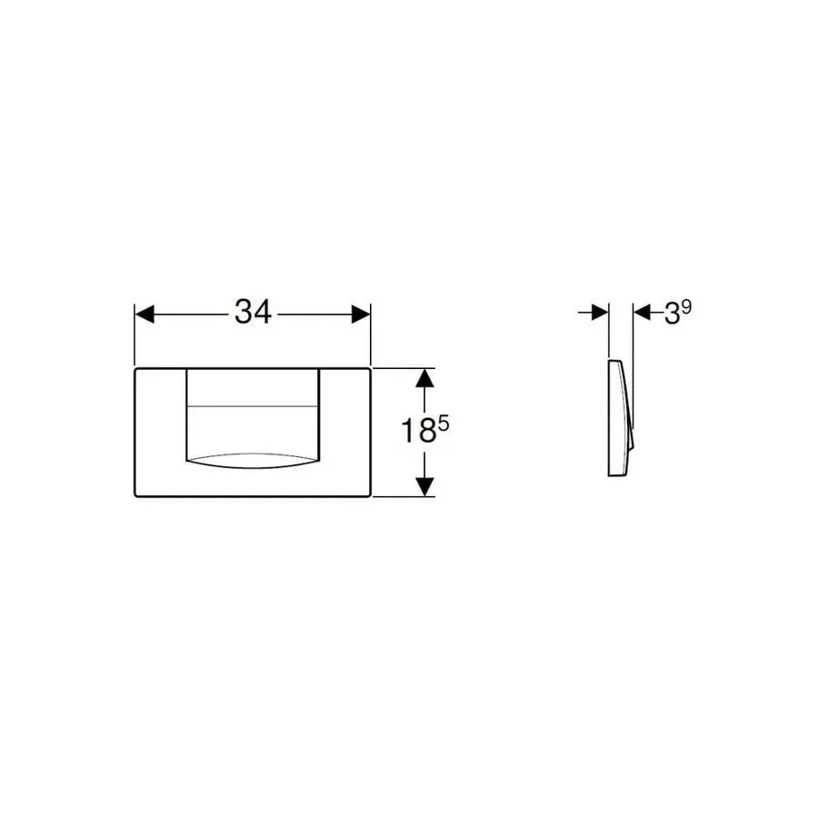 PLACCA DI COMANDO TWIN LINE MONO TASTO CROMATA GEBERIT 115.222.21.1