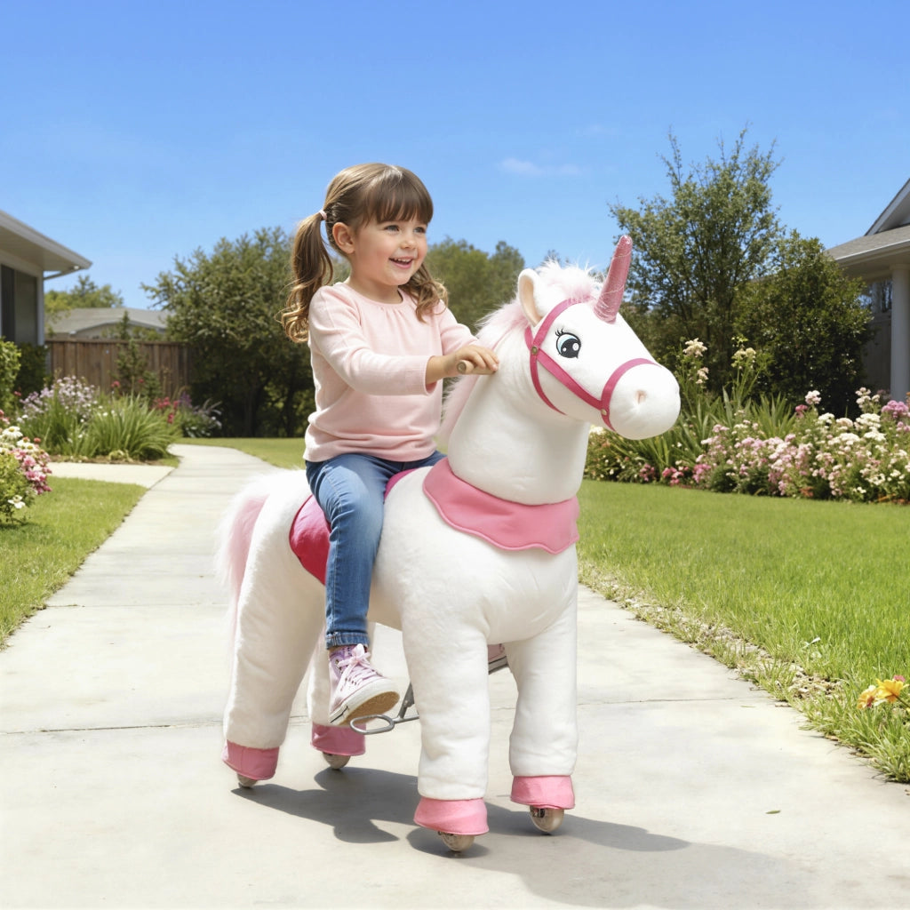 Cavallo a Dondolo per Bambini ¨C Minimal ¨C Design Unicorno in Tessuto Bianco