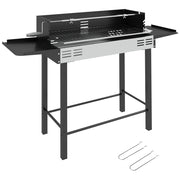 Barbecue a Carbone con Spiedo Rotante ¨C Xylo ¨C Griglia Regolabile 118x32x90cm Nero