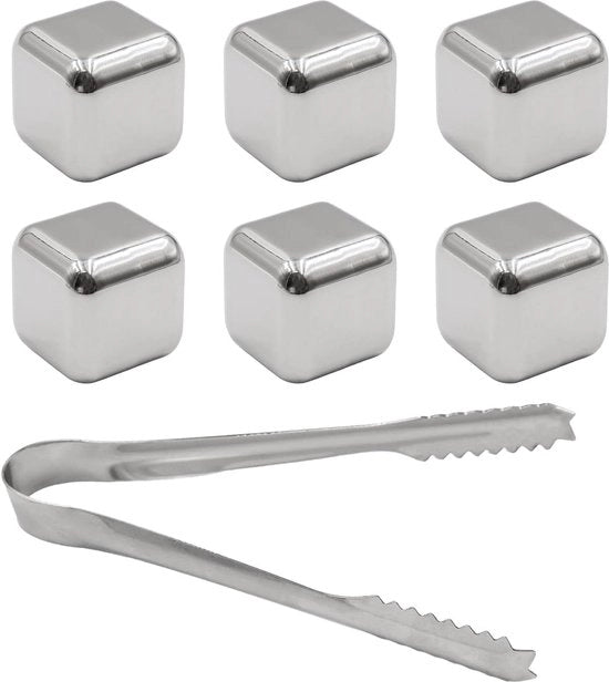Set di Pietre di Acciaio Inossidabile Reutilizzabili per Whisky - Ideale per Raffreddare senza Sciogliere - Regali per Appassionati di Whisky