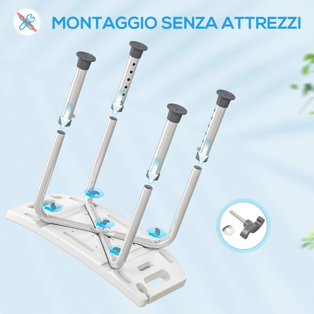 Sgabello da Doccia Regolabile ¨C Minimal ¨C Grigio 39-52cm