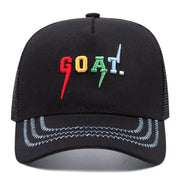 Cappellini da baseball neri con ricamo di capra
