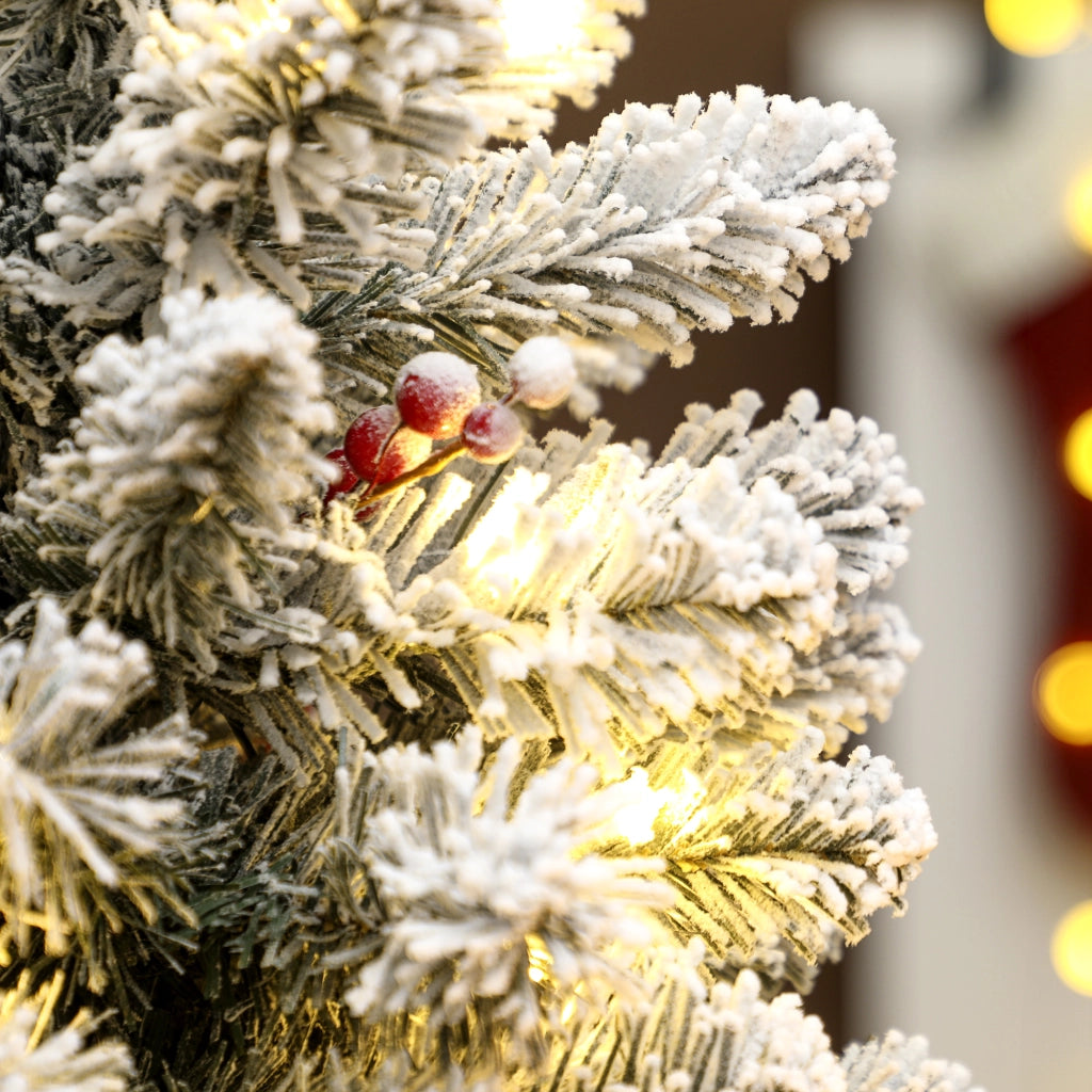 Albero di Natale Artificiale 60 cm con Luci LED e Base ¨C zephmum ¨C Verde con Neve