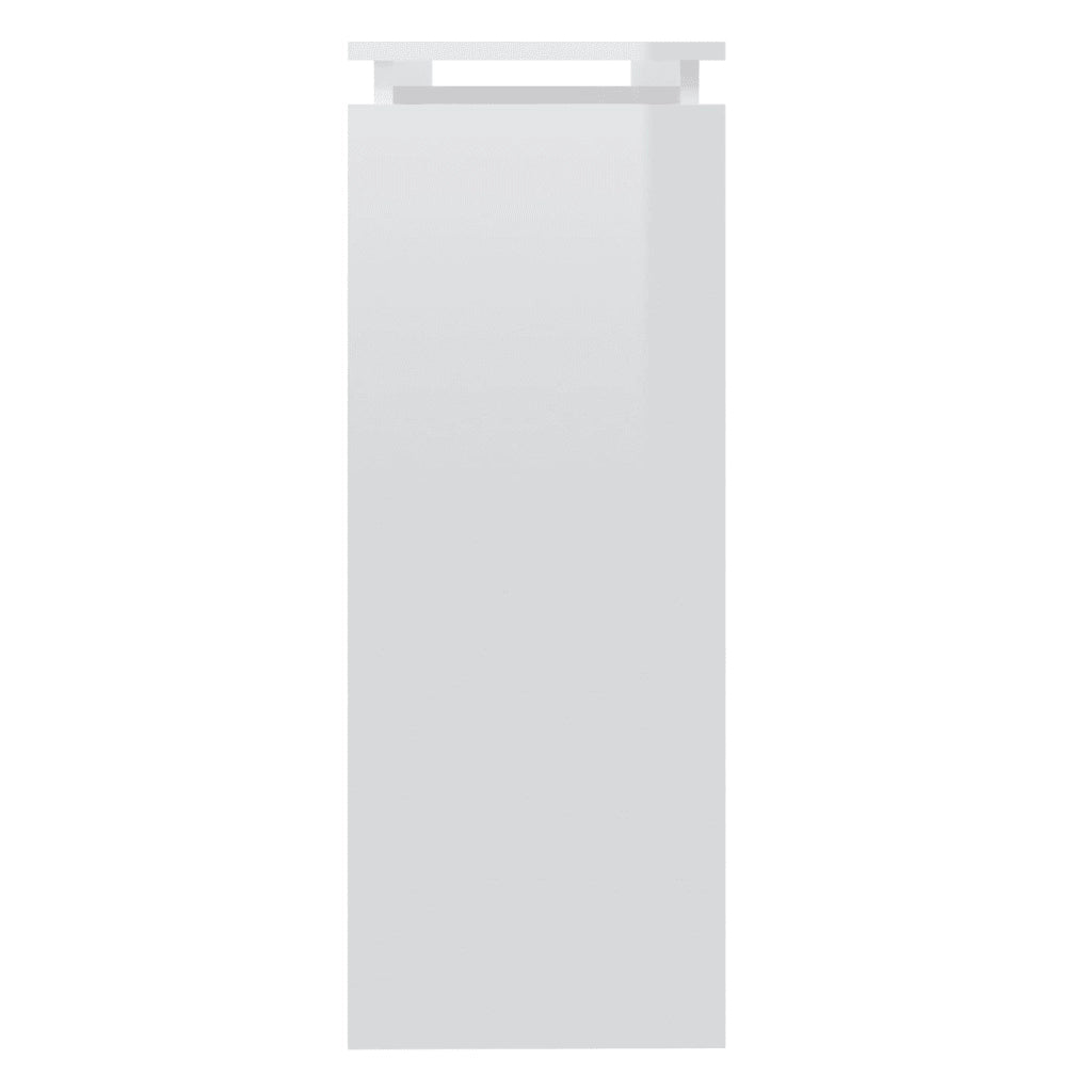 Tavolino Consolle Bianco Lucido 102x30x80 cm Legno Multistrato 808329