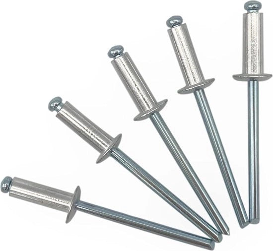 Klinknageli 40 x 12 mm testa a cappuccio tipo aperto - klinknageli in alluminio e acciaio - pacchetto da 1000 pezzi