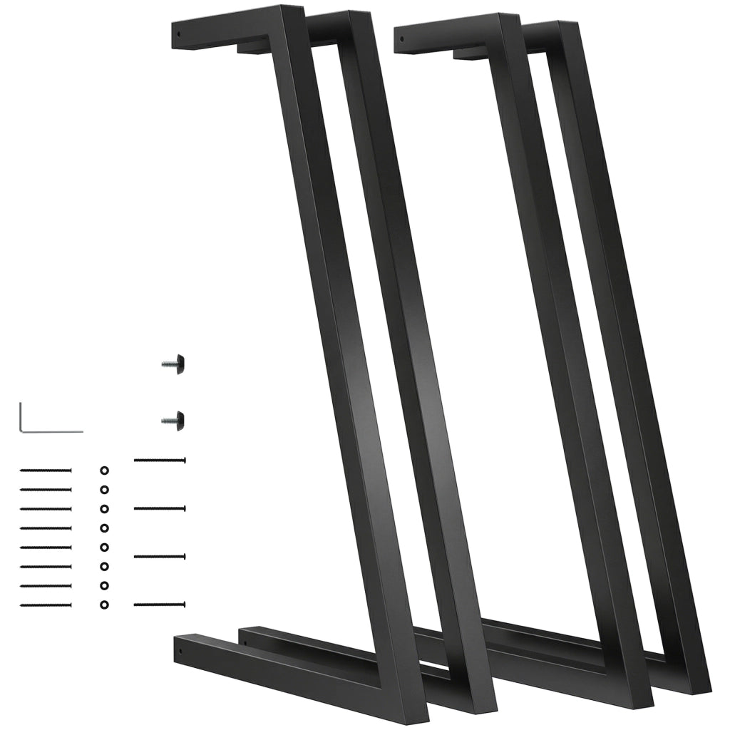 Gambe per Tavolo Quadrate Industriali Regolabili ¨C zephmum ¨C Nero 43x3x72 cm