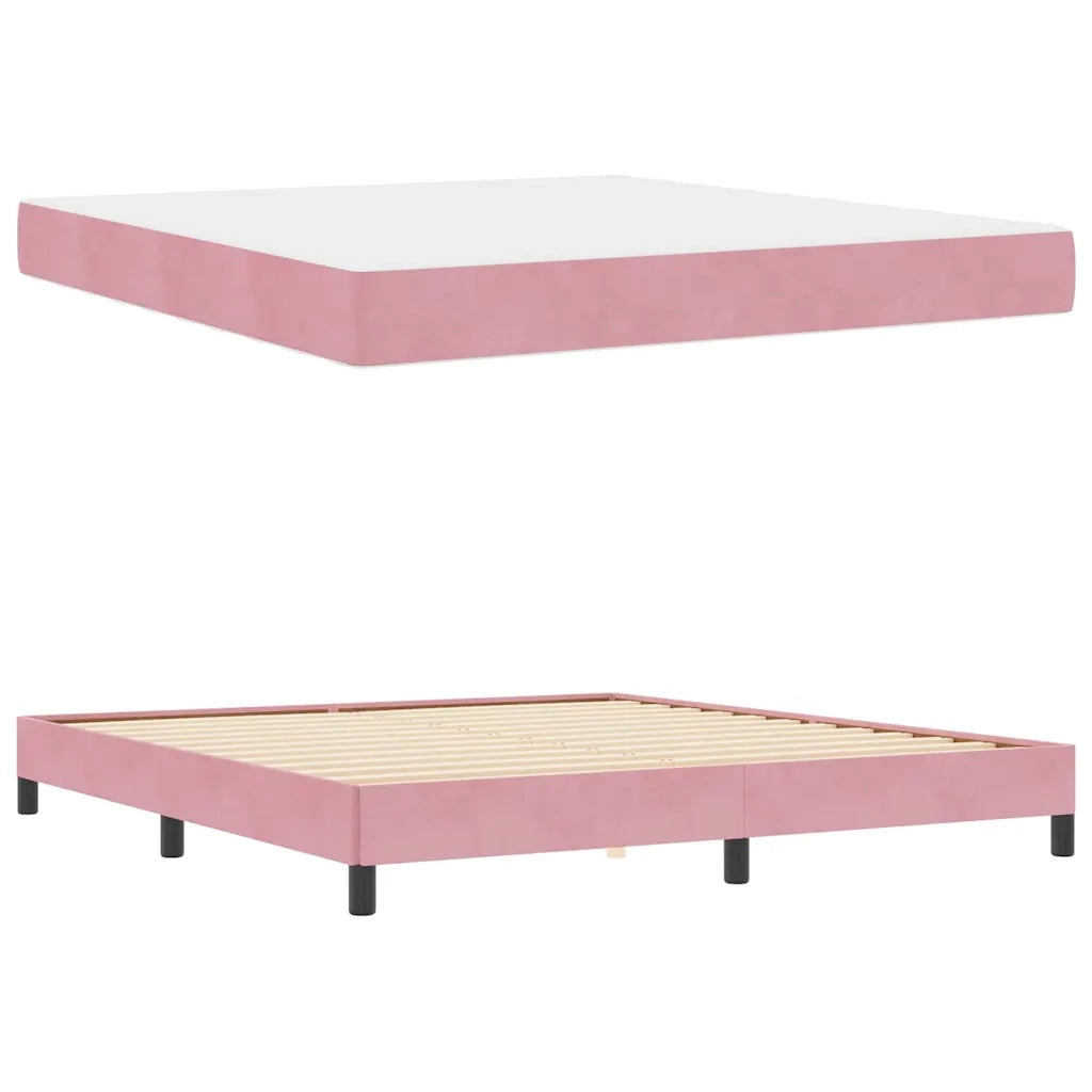 Letto matrimoniale | Letto per adulti | Letto a molle con materasso Rosa 180 x 200 cm Tessuto