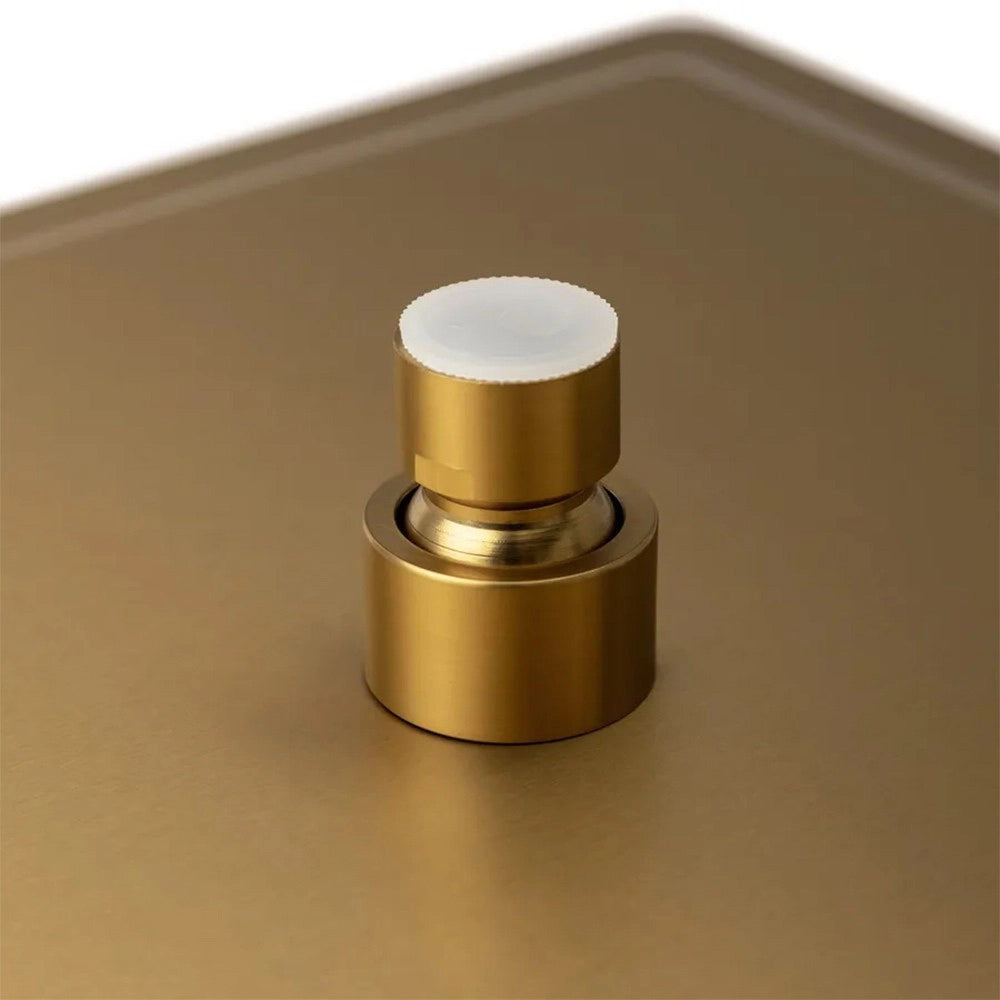 Trade Shop - Soffione Doccia Ultra Slim Quadrato 25x25cm Oro Satinato Attacco Universale ½ Bagno 87882 -