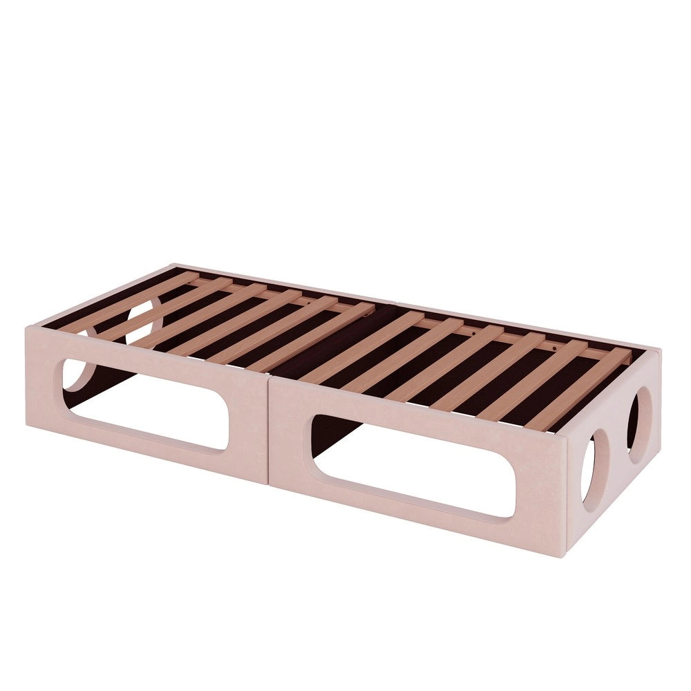 Letto divano imbottito per animali domestici - Zephmum - 180x200 cm - Rosa - 2 in 1, velluto morbido, rete e schienale