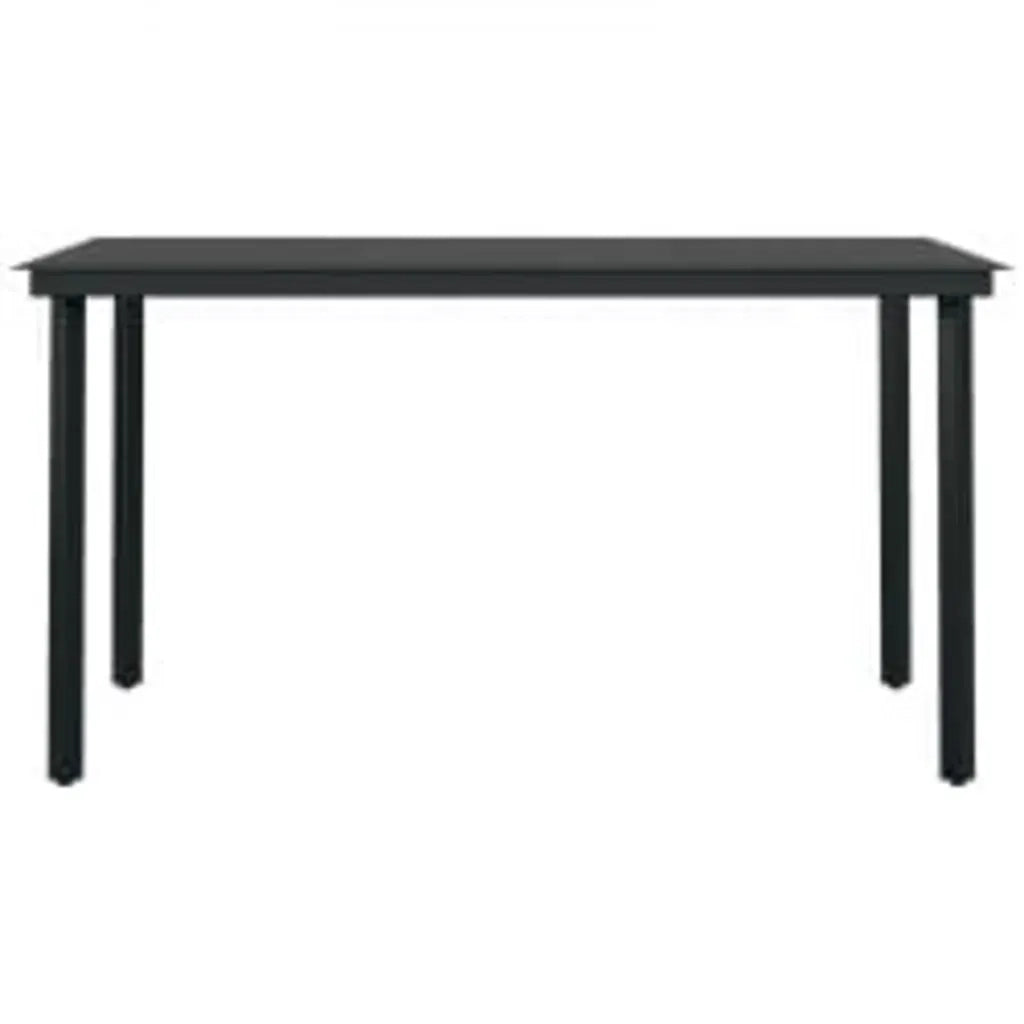 Set da Pranzo da Giardino 5 pz con Cuscini Nero 3099331