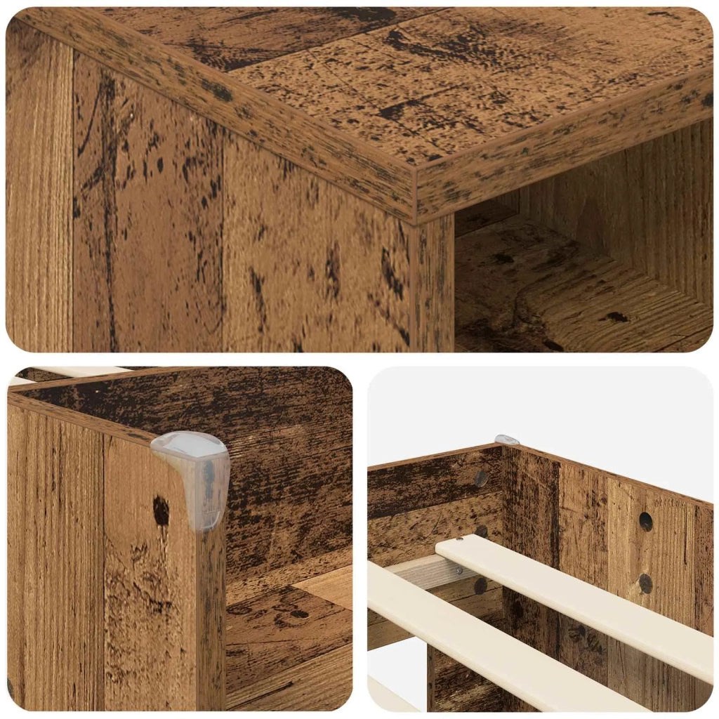 Struttura Letto Loft con Mobile 3 pz Legno antico 3423412