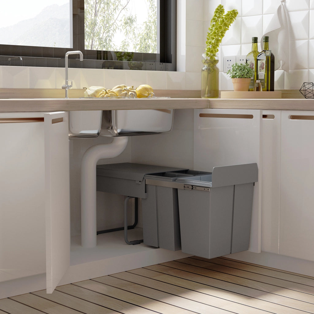 Pattumiera Estraibile 40L ¨C Xylo ¨C 3 Cestelli Removibili Grigio