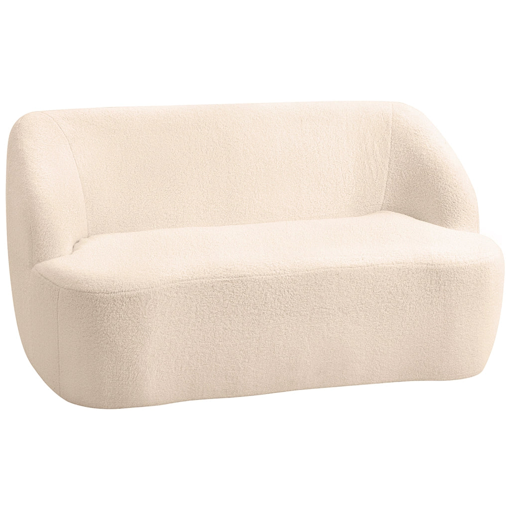 Divano 2 posti tessuto bouclette beige ¨C zephmum ¨C 142 cm