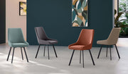 Sedia da interno Fox con seduta e schienale in microfibra color Grigio scuro, struttura in metallo resistente, design moderno - Fox
