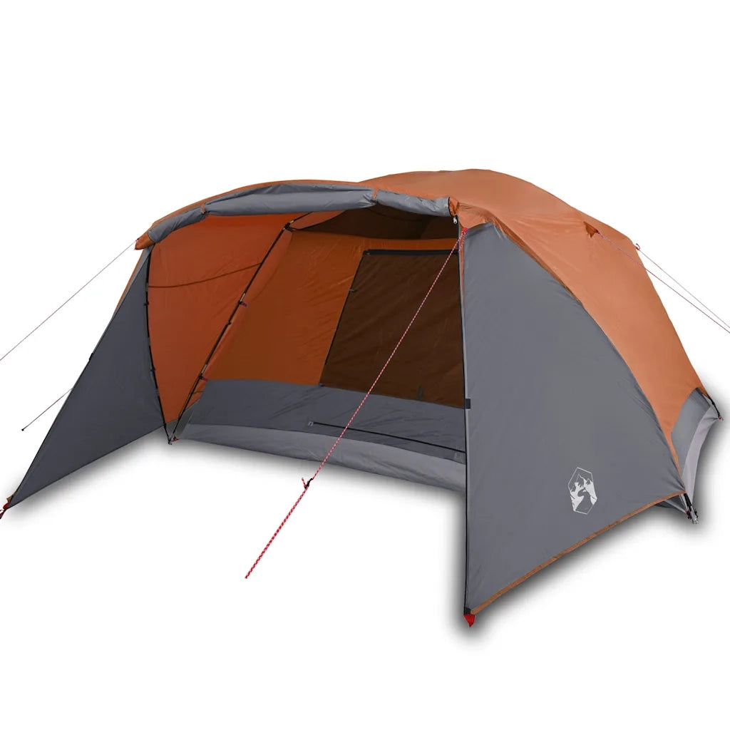 Tenda da Famiglia con Portico per 6 Persone Grigio e Arancione 94420