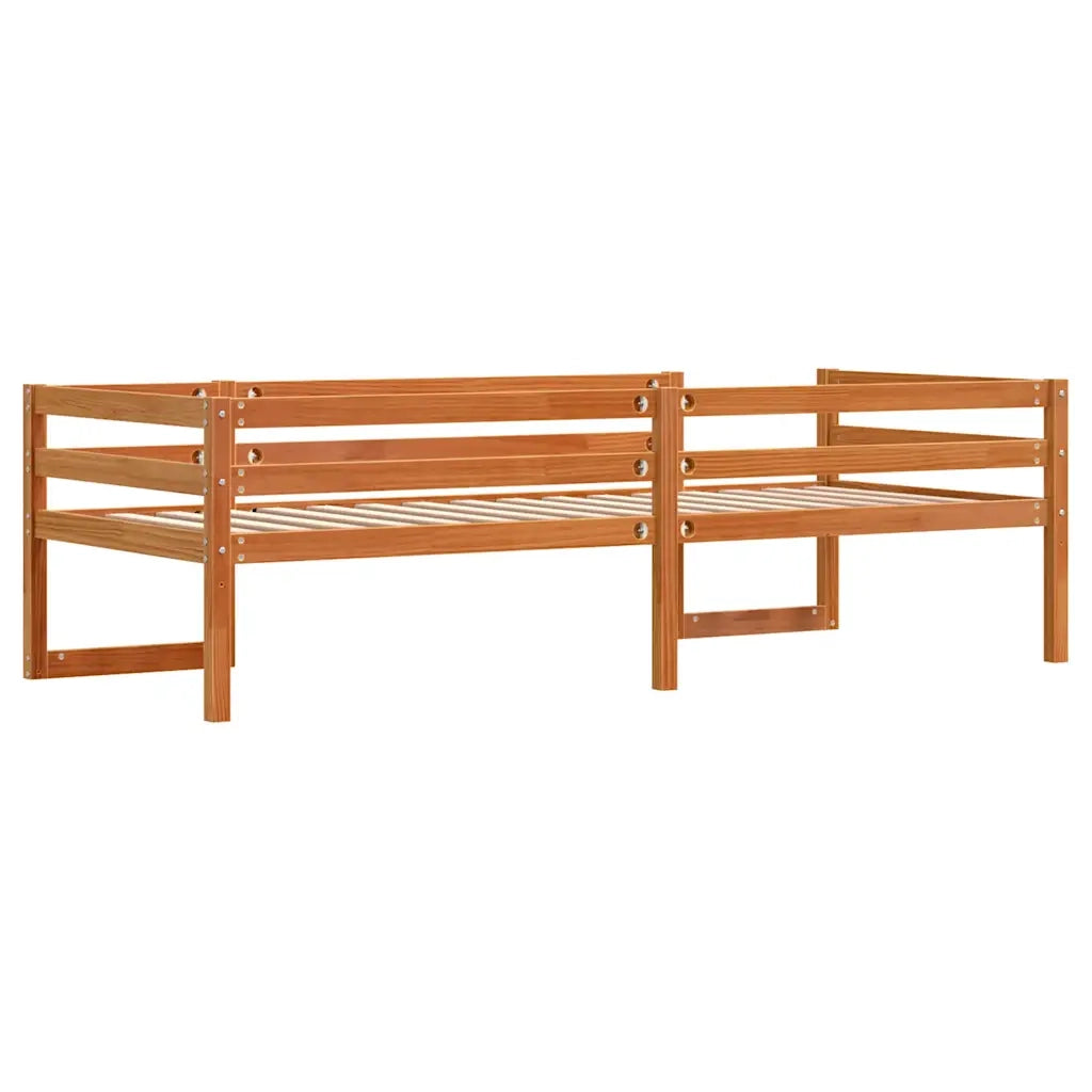 Giroletto Bambini | Letto Infantile | Lettino Marrone Cera 75x190 cm Legno Massello di Pino