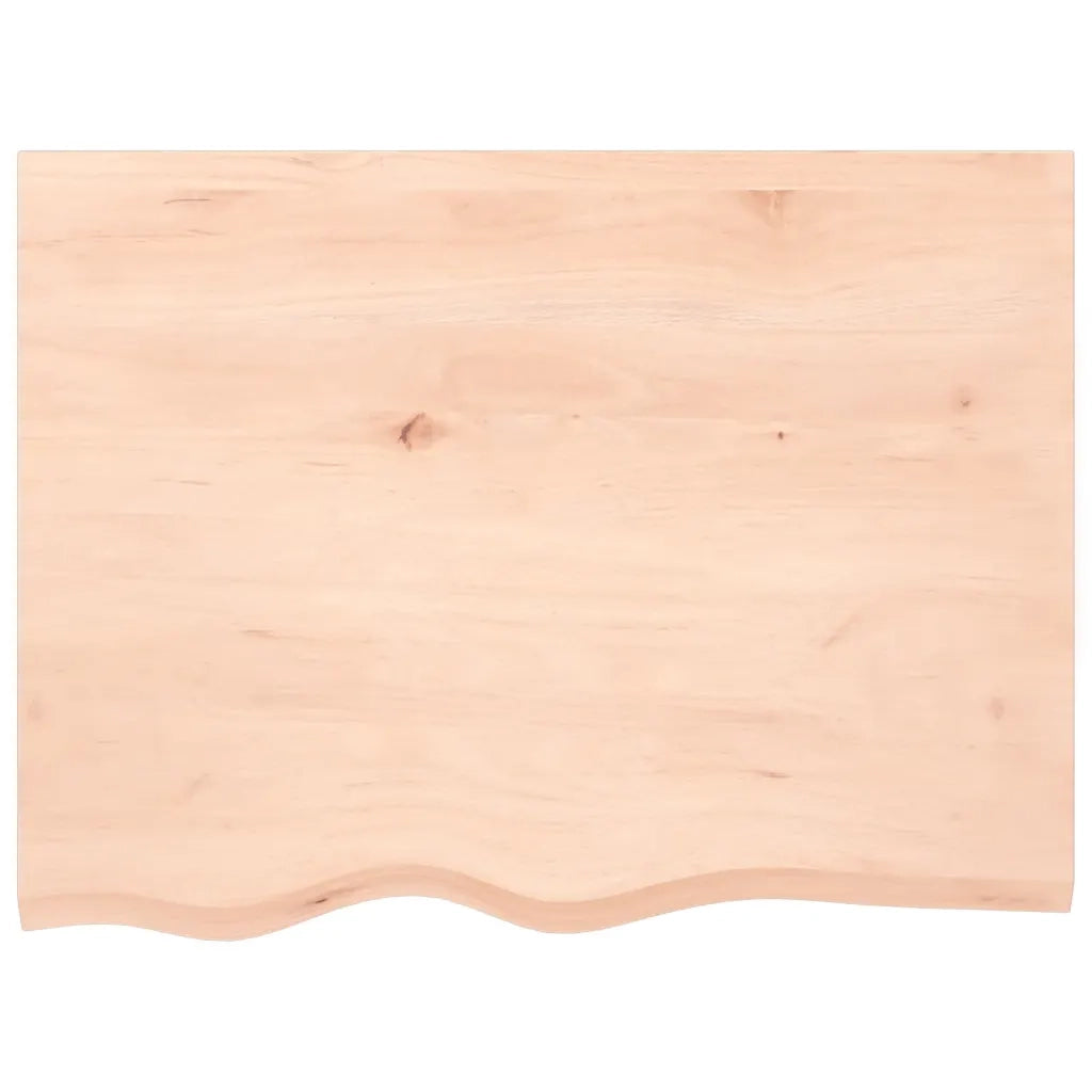 Piano per Tavolo 80x60x(2-6) cm in Rovere Massello Non Trattato 3156298