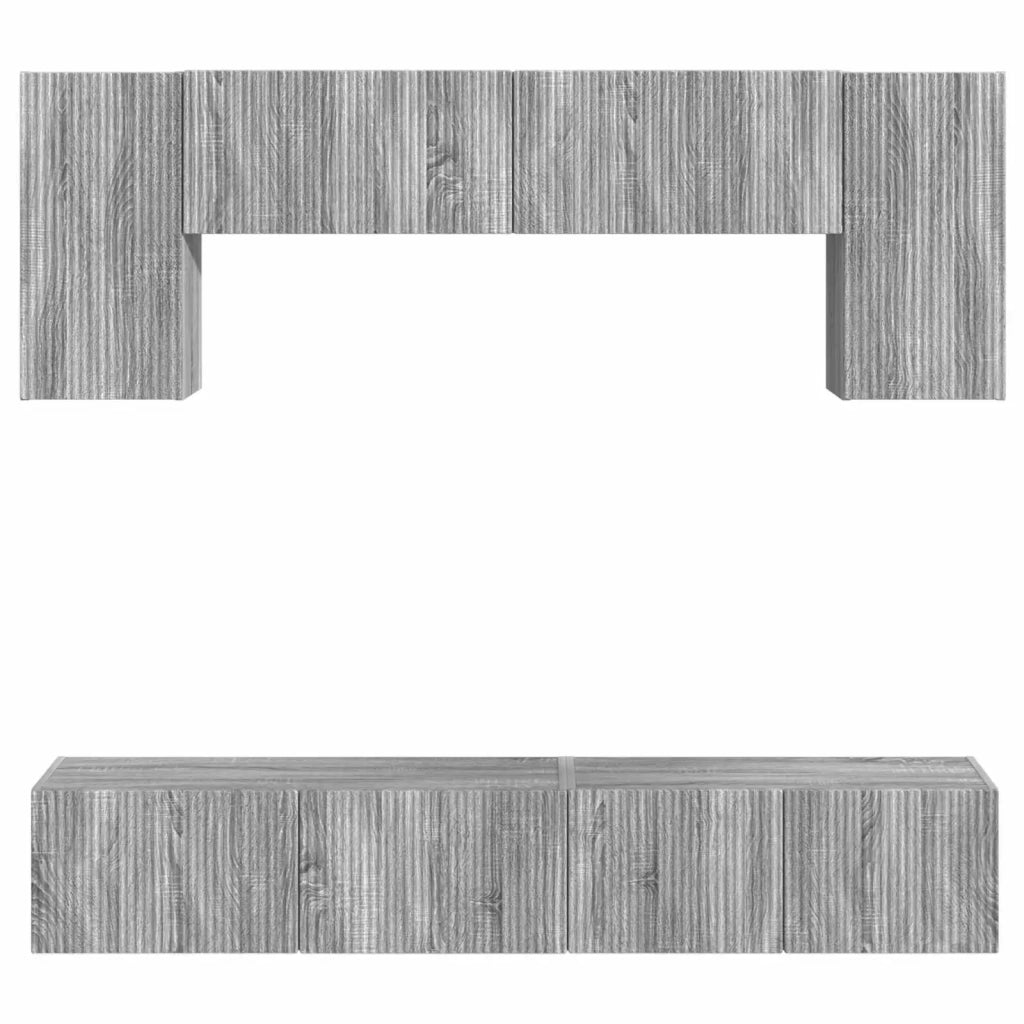 Set mobile TV 4 pz | Armadietto TV | Mobile Porta TV Grigio Sonoma Legno multistrato