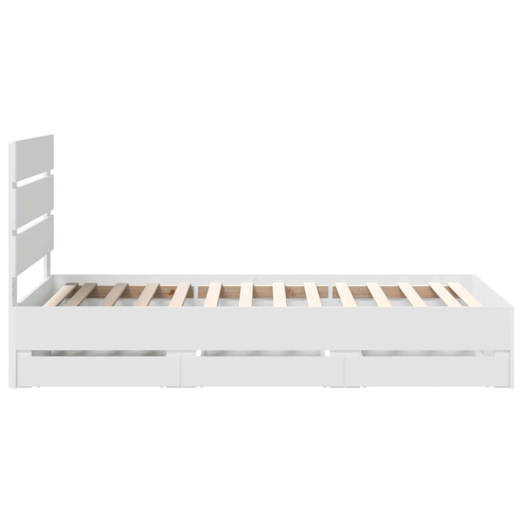 Struttura del letto-Giroletto-Rete del Letto Bianco 75 x 190 cm Legno Ingegnerizzato 876185