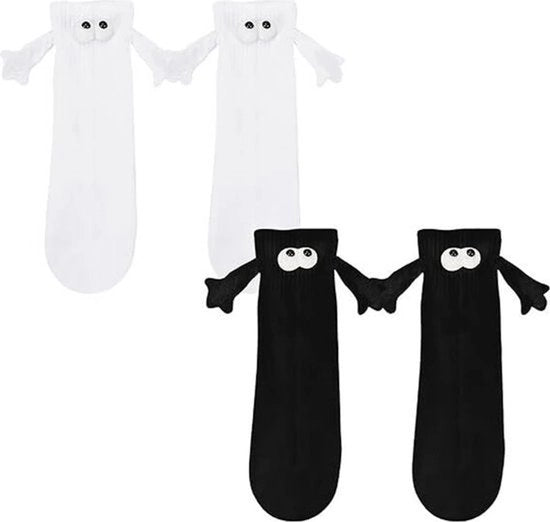Due pair di calze magnetiche 3D per coppia, calze divertenti, calze per tenersi per mano, calze unisex, calze per tenersi per mano.