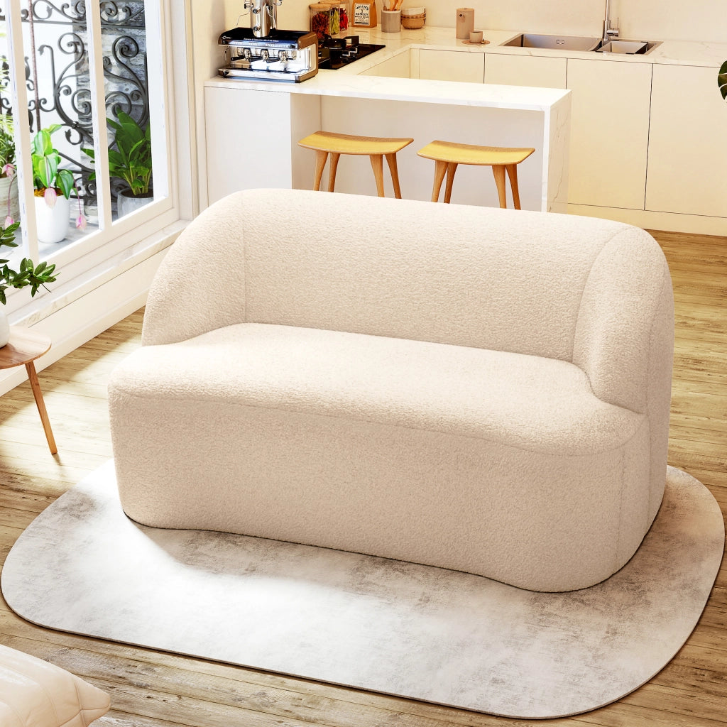 Divano 2 posti in tessuto beige ¨C Minimal ¨C 142 cm