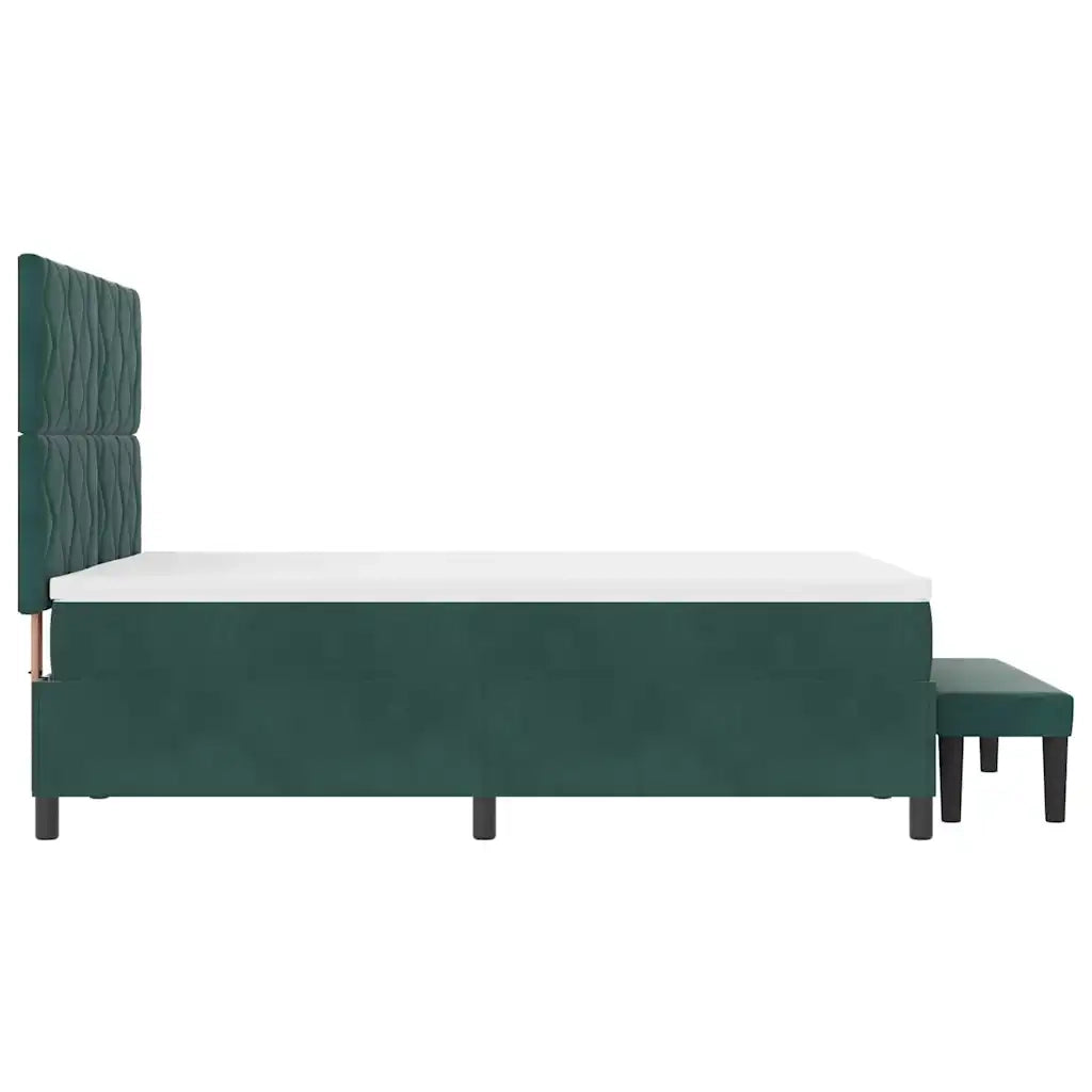 Letto a molle con testiera Verde Scuro 200 x 140 cm Velluto 3344585