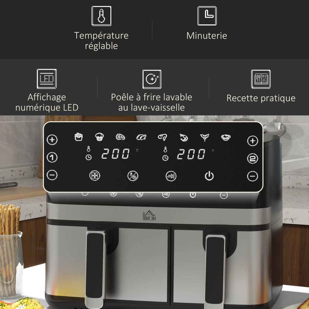 Friggitrice ad Aria Senza Olio ¨C Minimal ¨C 8.5L 2700W 2 Scomparti