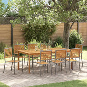 Set da Pranzo per Giardino 9 pcs Grigio