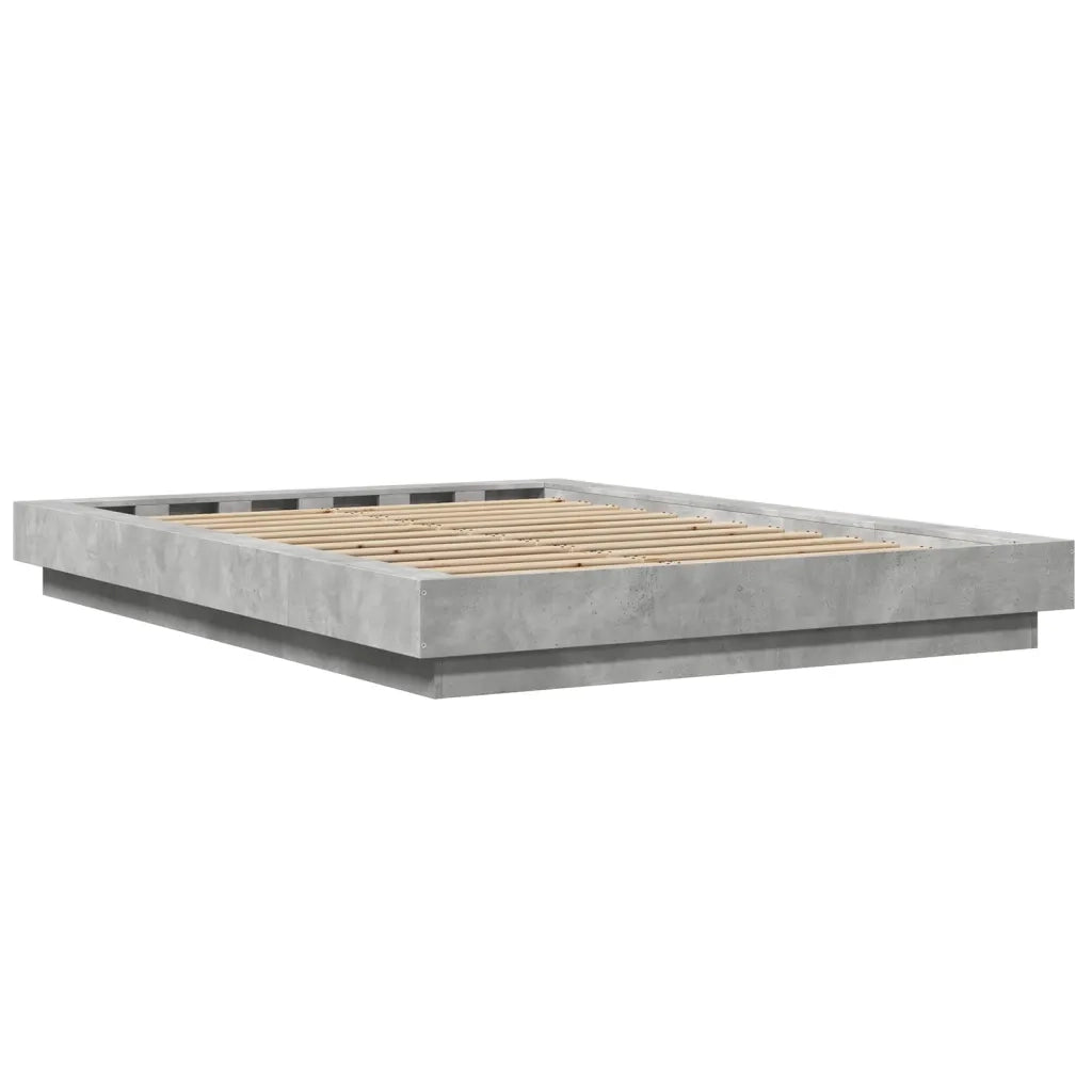 Letto matrimoniale | Letto per adulti | Giroletto Grigio Cemento 120x200 cm in Legno Multistrato