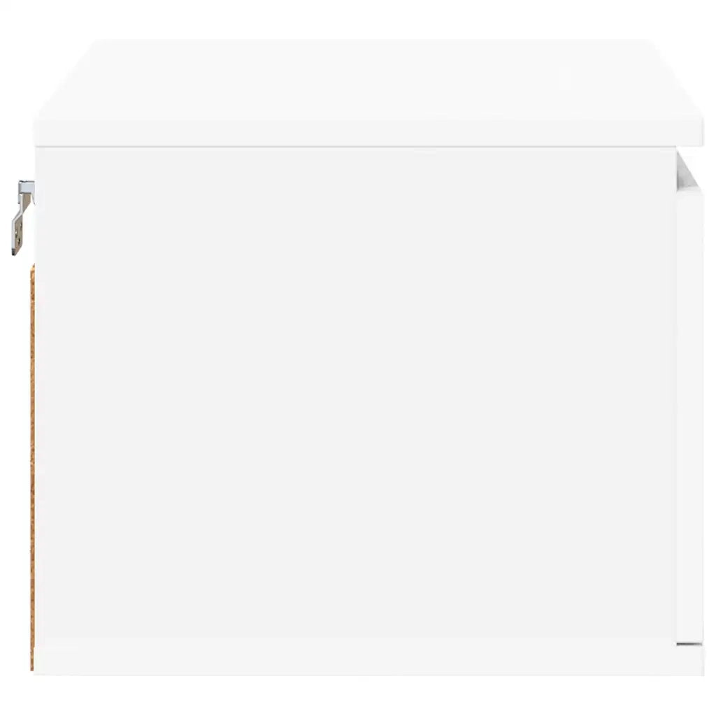 Comodino a Parete con Luci LED Bianco 836826
