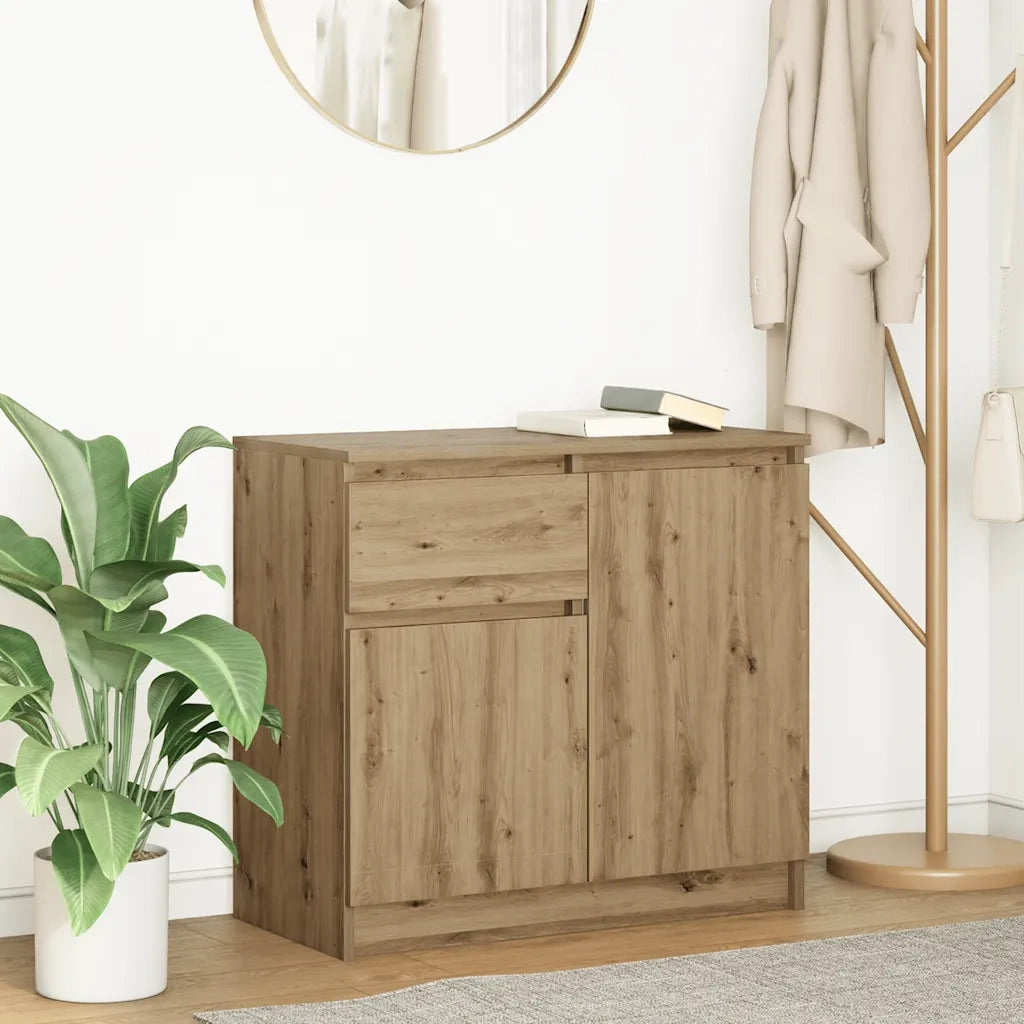 Credenza | Madia | Buffet da pranzo | Armadio da pranzo con Cassetto Rovere Artigianale 71x35x65 cm Truciolato