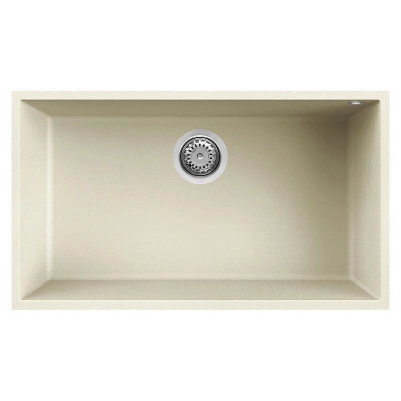 Lavello Elleci Incasso 1 vasca 76x44 Quadra 130 Sottotop Granitek Bianco Antico LGQ13062BSO