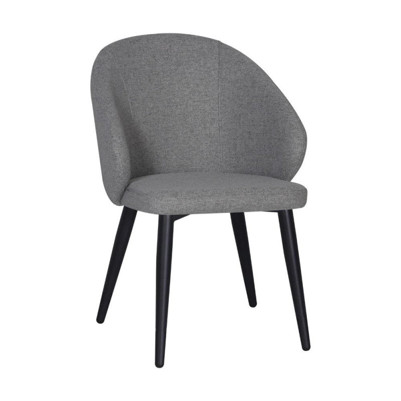 Sedia Patya in tessuto Nordic 16 grigio cenere e gambe nere set 2 pezzi