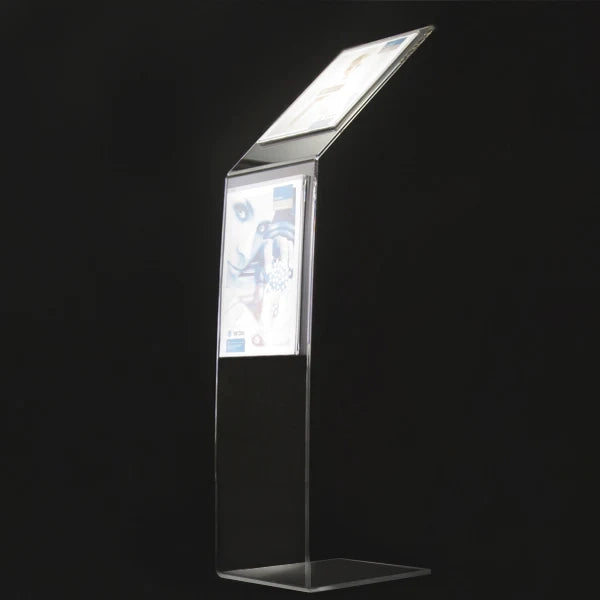 Leggio in plexi con base a L 2 tasche A4 - Non personalizzato