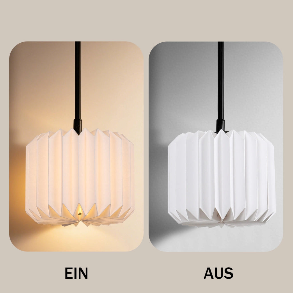 Lampada a Sospensione ZMH vintage lungo regolabile ¨C Paralume in carta 3 luci (senza lampadina)