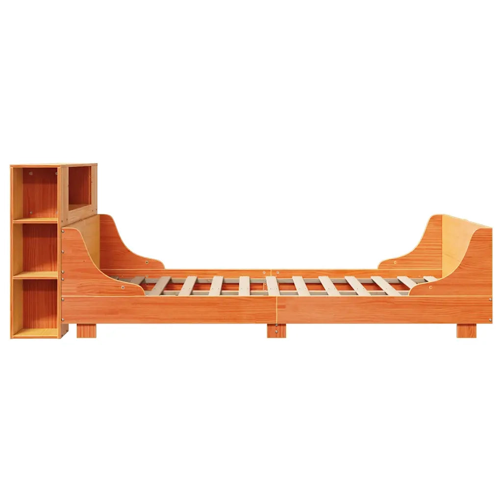 Giroletto senza Materasso-Struttura Letto Marrone Cera 150x200 cm Legno di Pino 325937