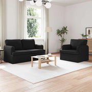 Divano 2 pcs Nero 144 x 80 x 85 cm Tessuto