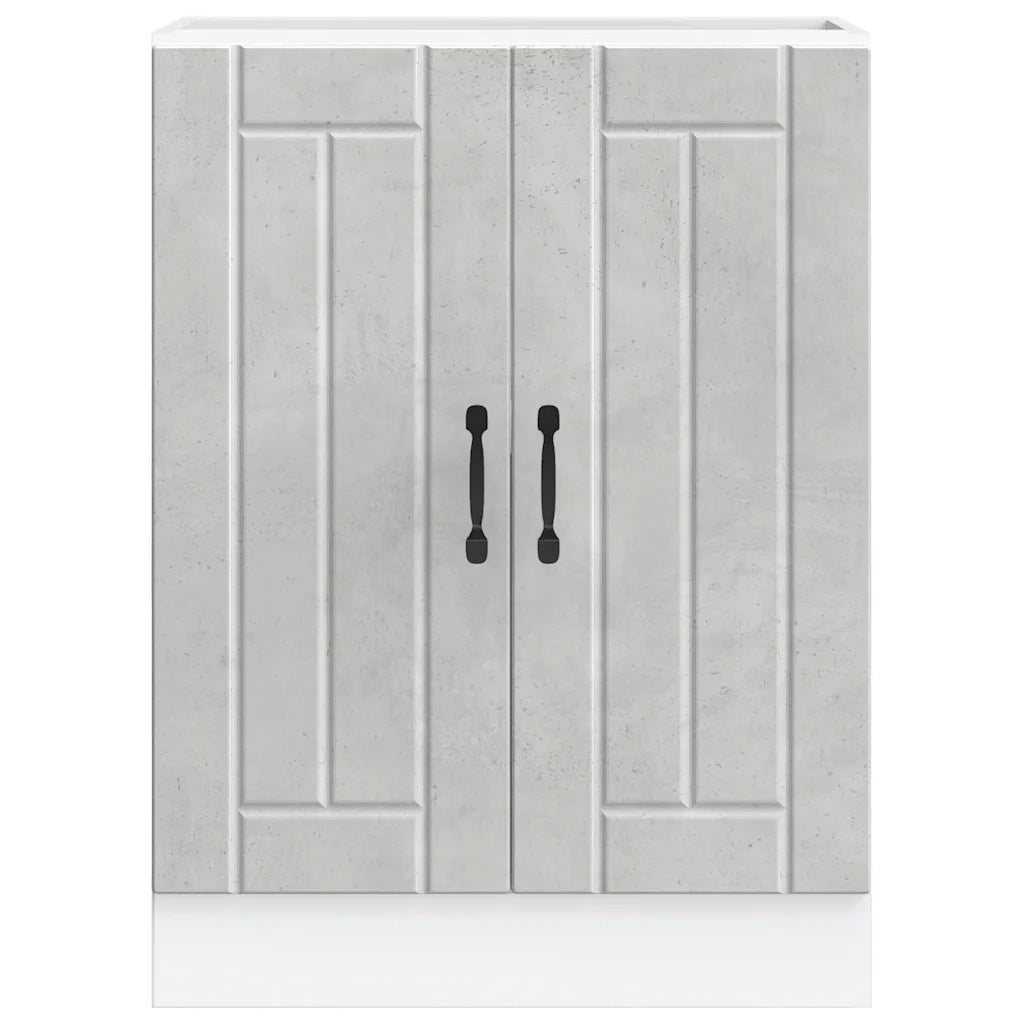 Mobile Base Lavello Lucca Grigio Cemento in Legno Multistrato 853681