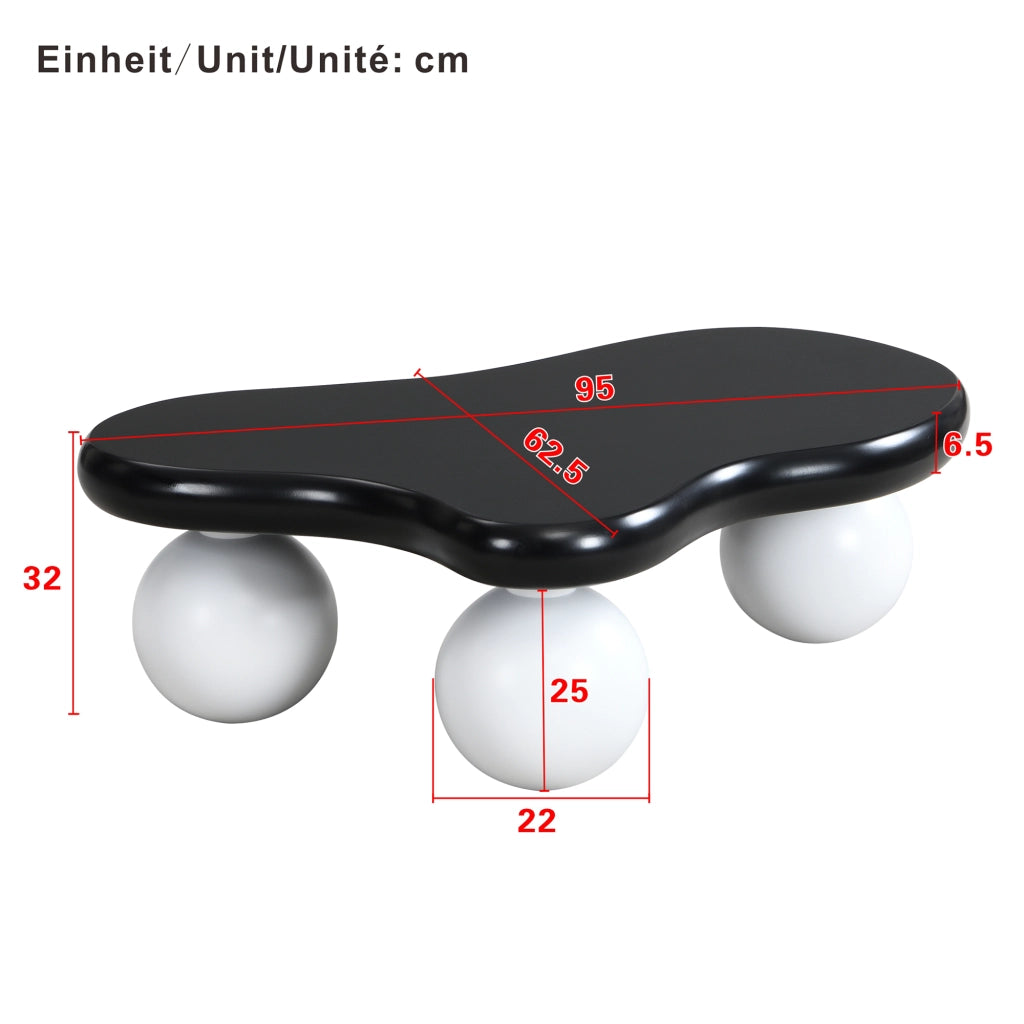 Tavolino da caff¨¨ stile nuvola con illuminazione LED - Zephmum- 16 colori, design gambe rotonde