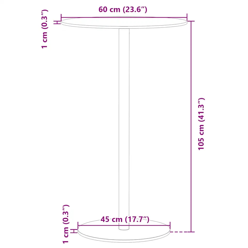 Tavolo da Giardino Rotondo Nero Ø60x105 cm in Acciaio 4009309