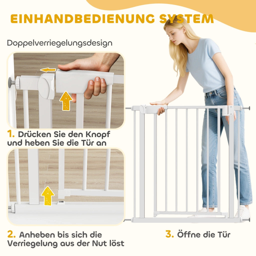 Cancello di Sicurezza per Scale per Bambini ¨C Minimal ¨C Bianco 76x81 cm