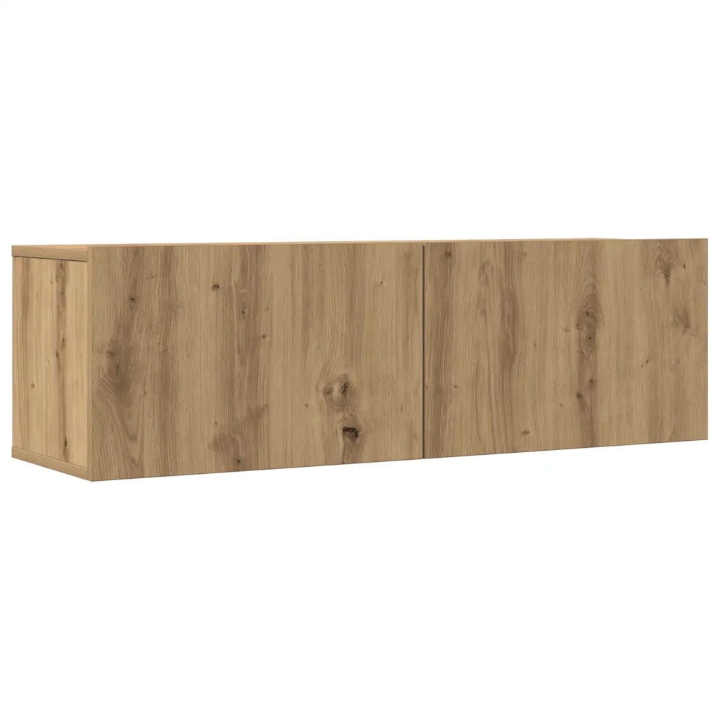 Set Mobile TV 7 pz Montato a Parete Rovere in Legno Multistrato 3329212