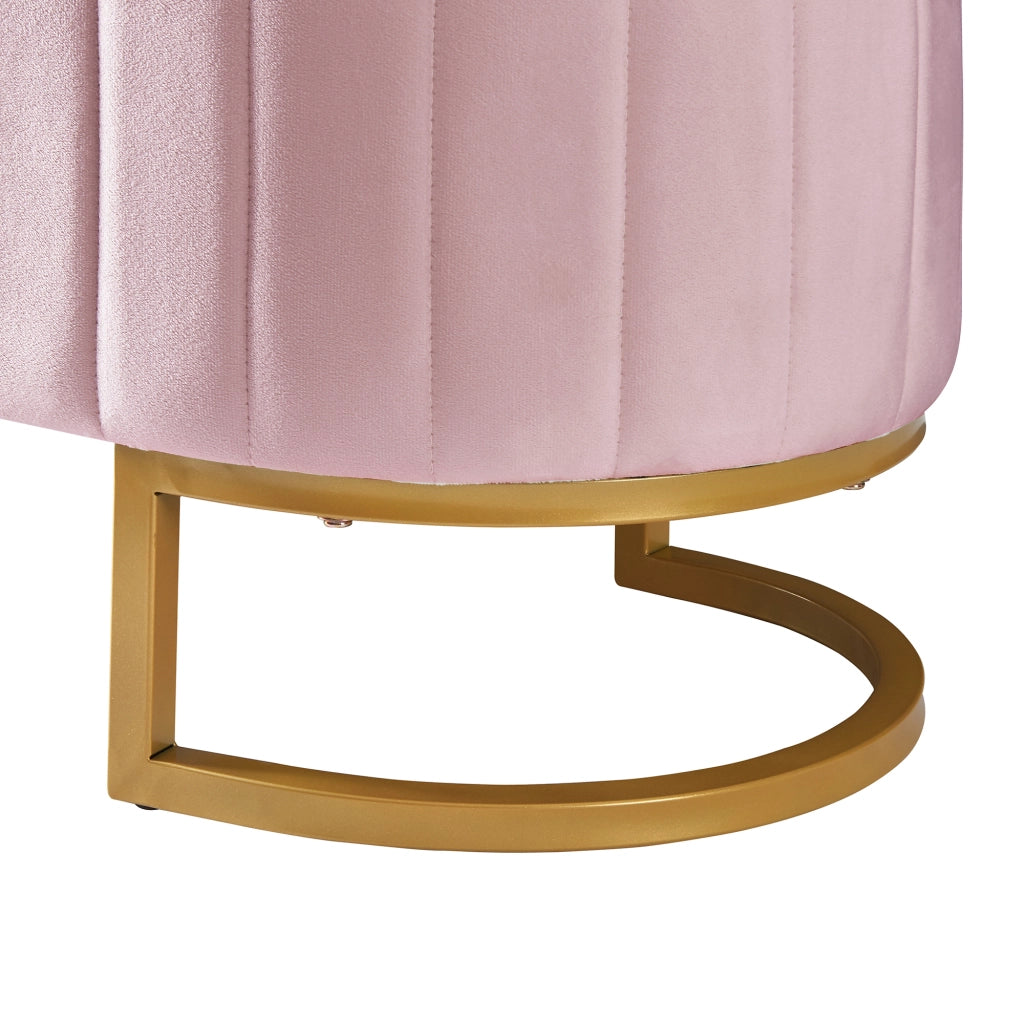 Poltrona Pouf con Contenitore ¨C MINIMAL ¨C Velluto Rosa, 120x40 cm