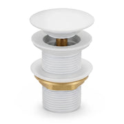 Piletta Click Clack lavabo senza troppo pieno acciaio inossidabile Bianco