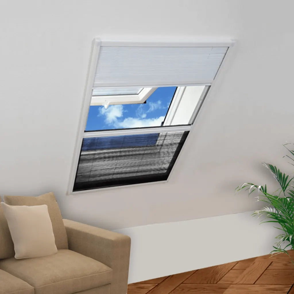 Finestra per Insetti Finestra Plisse 160 x 80 cm in Alluminio con Ombra CFW3555149