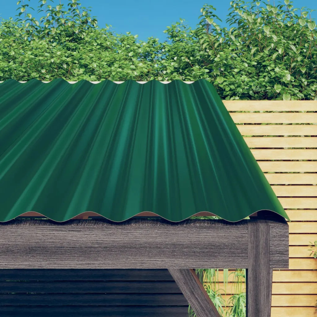 Pannelli Tetto 36pz Acciaio Zincato Verde 80x36 cm 319138